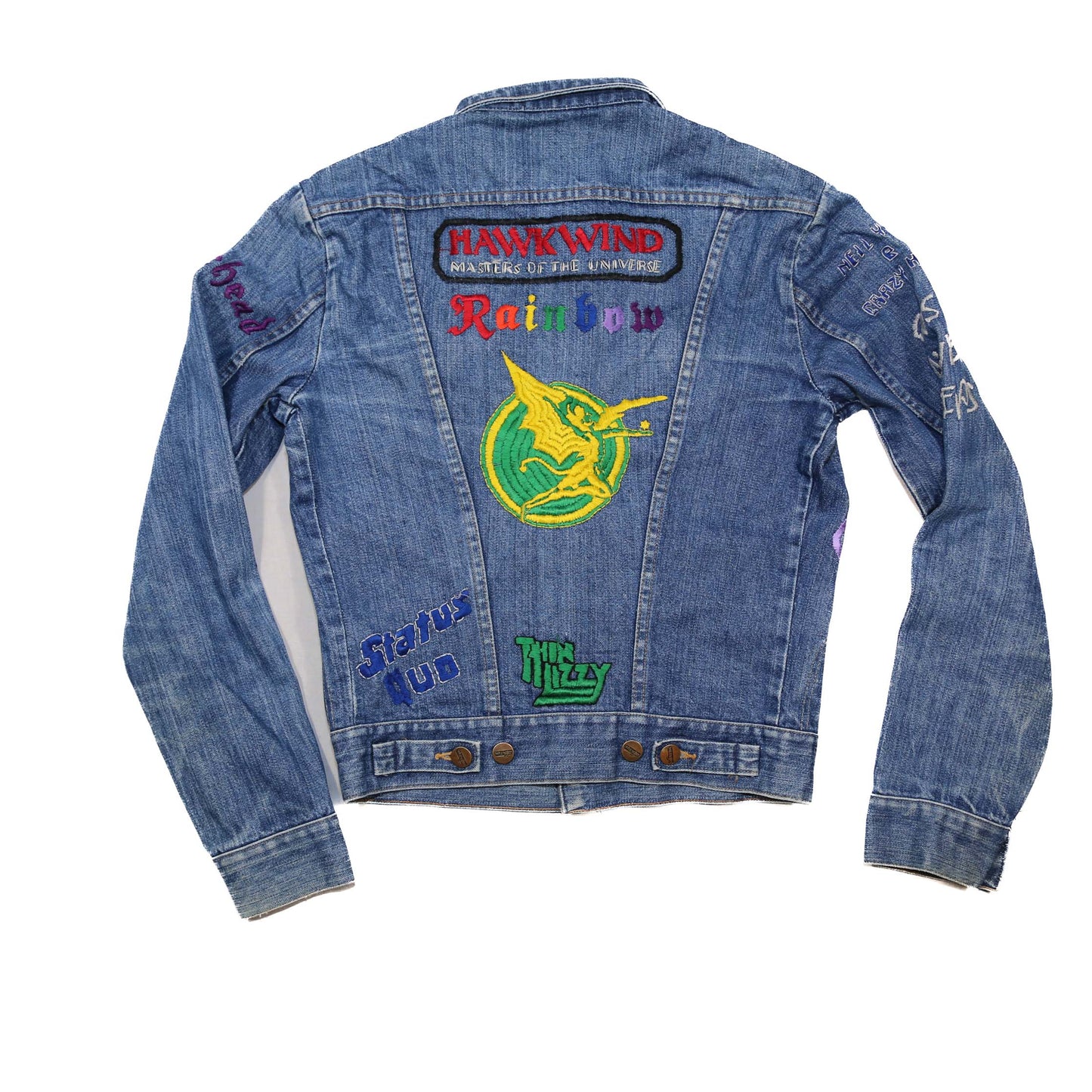 1970's Wrangler Denim jacket with band Embroidery - XS/S