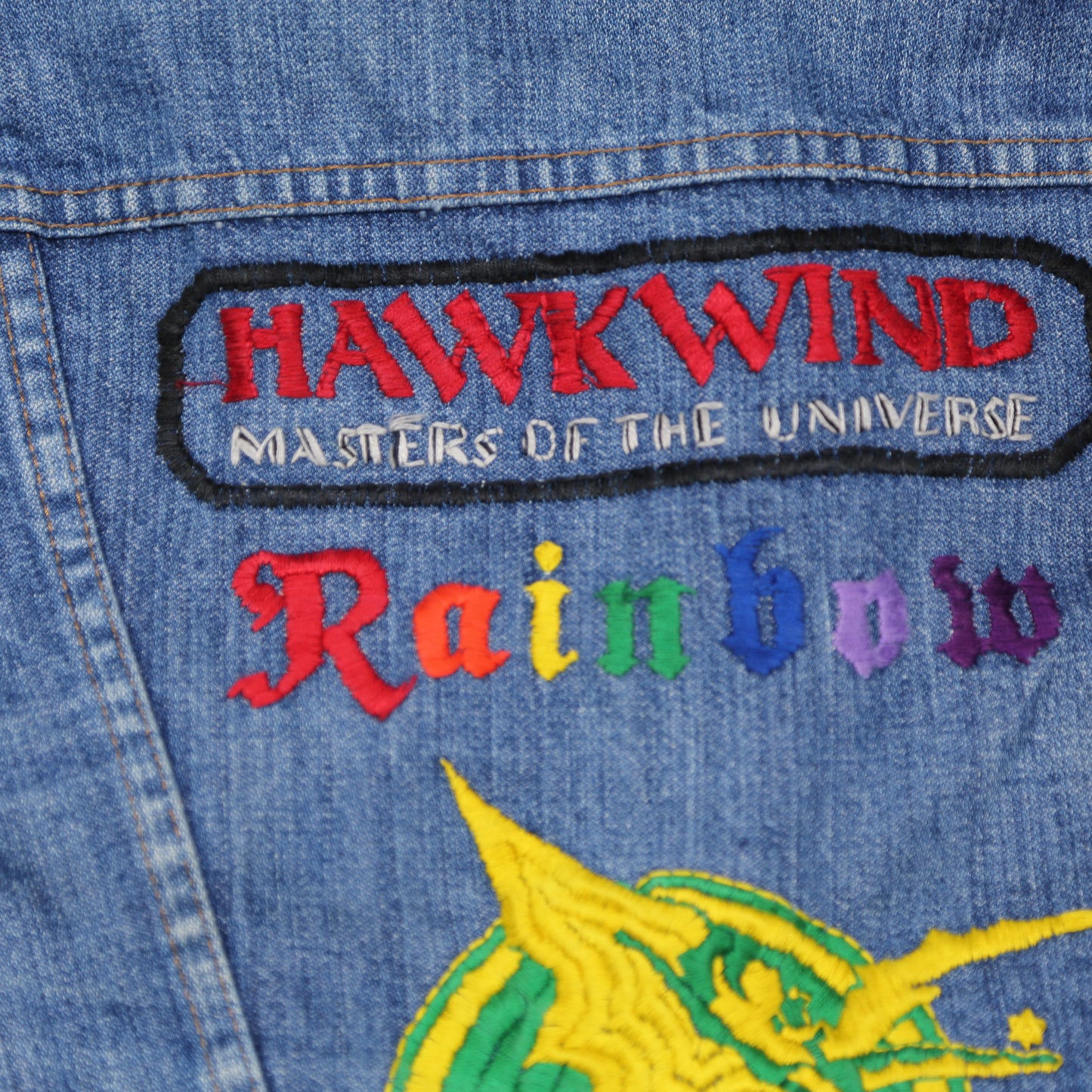 1970's Wrangler Denim jacket with band Embroidery - XS/S