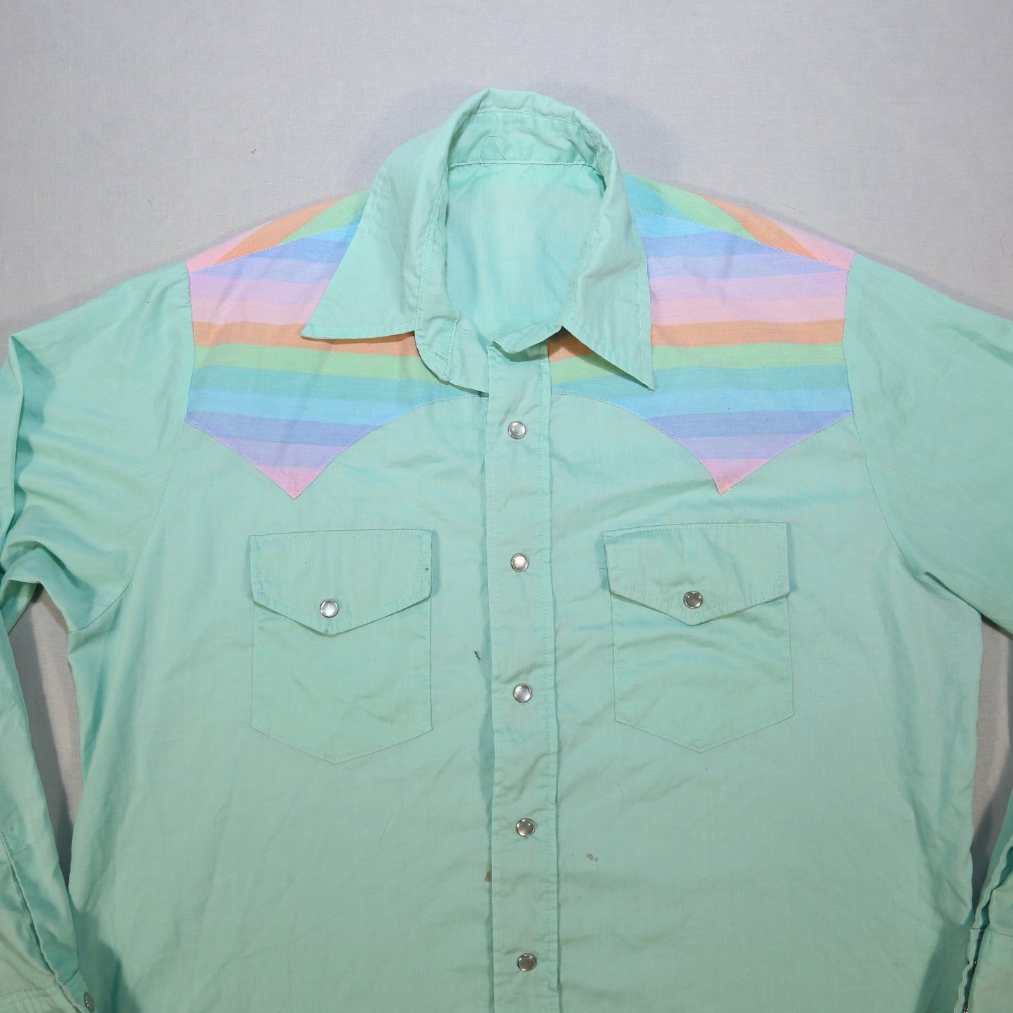 Pastel Rainbow Western Shirt - XL
