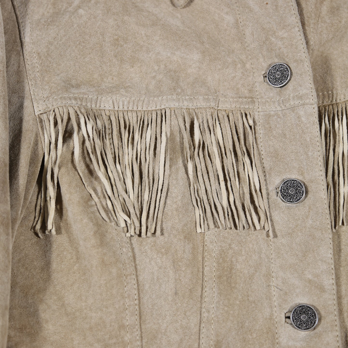Women's Y2K Suede Fringe Trucker-style Jacket - S/M