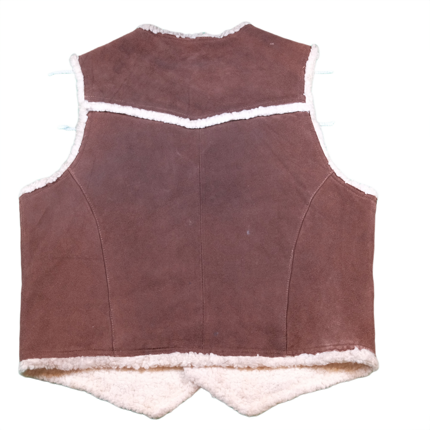 1970's Montgomery Ward Sherpa Lined Suede Vest - L/XL