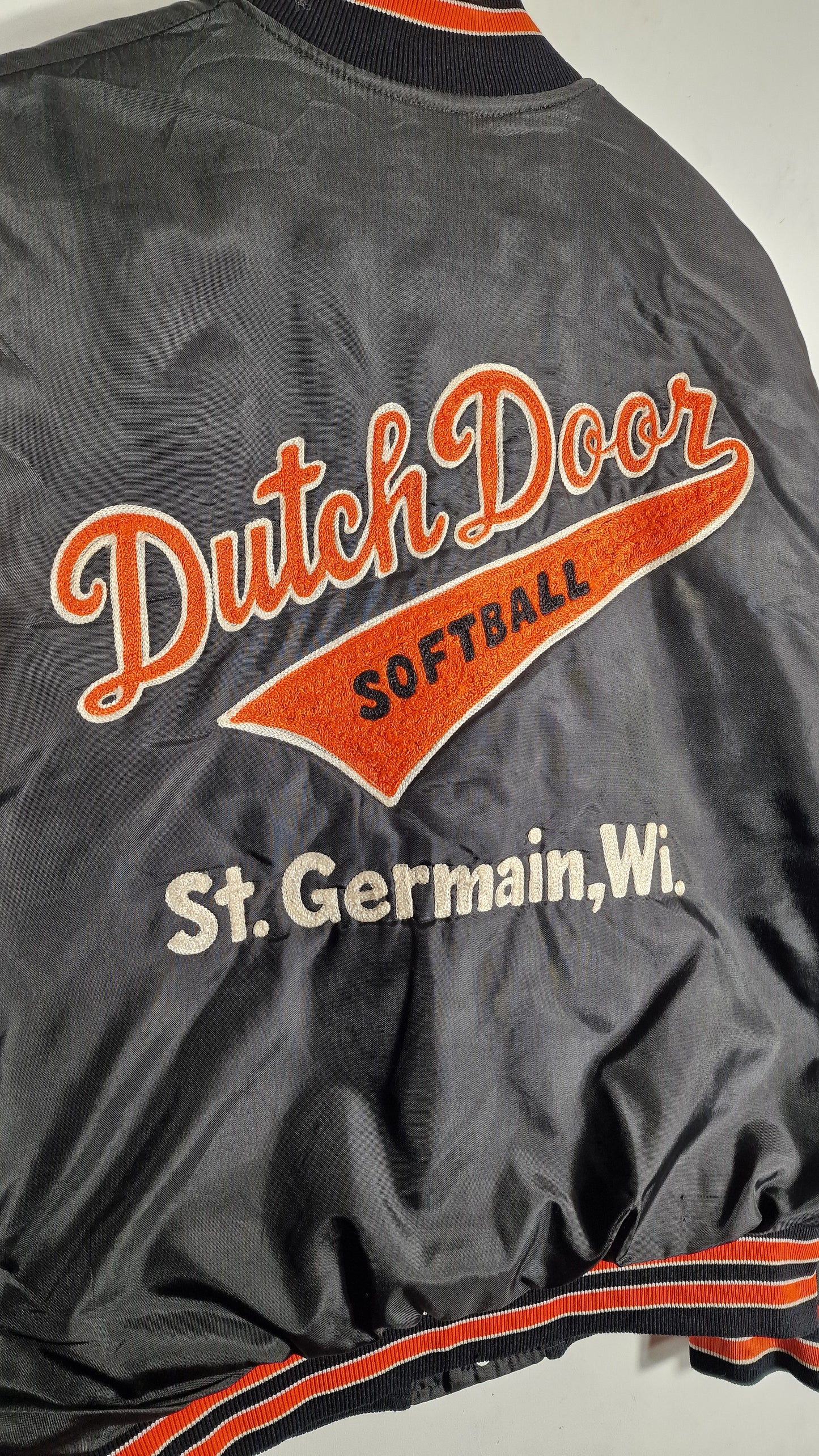 1970s/80s Dutch Door Baseball Chain Stitched Bomber - XL