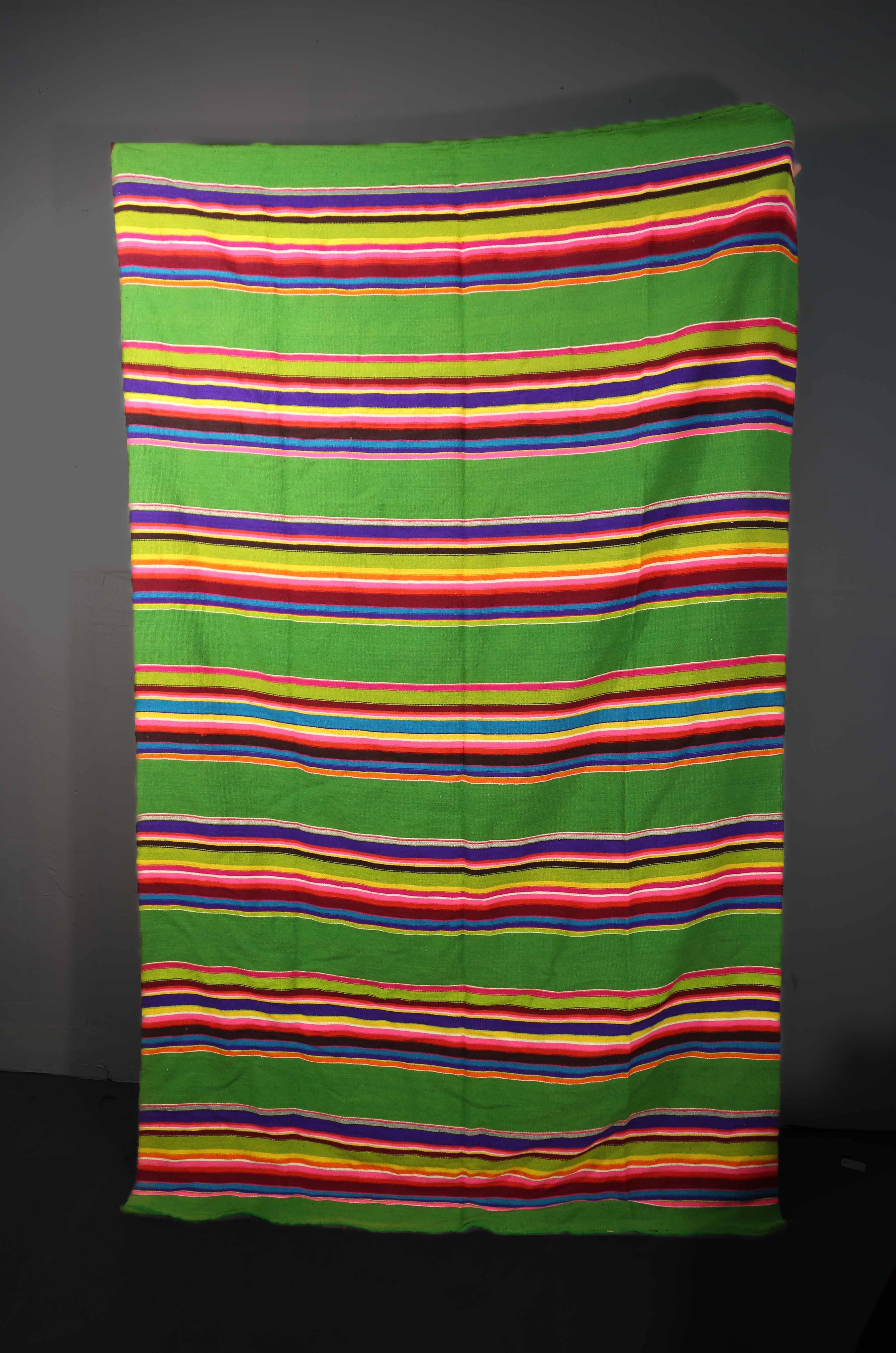 Wool Mexican Blanket Iron Child Vintage