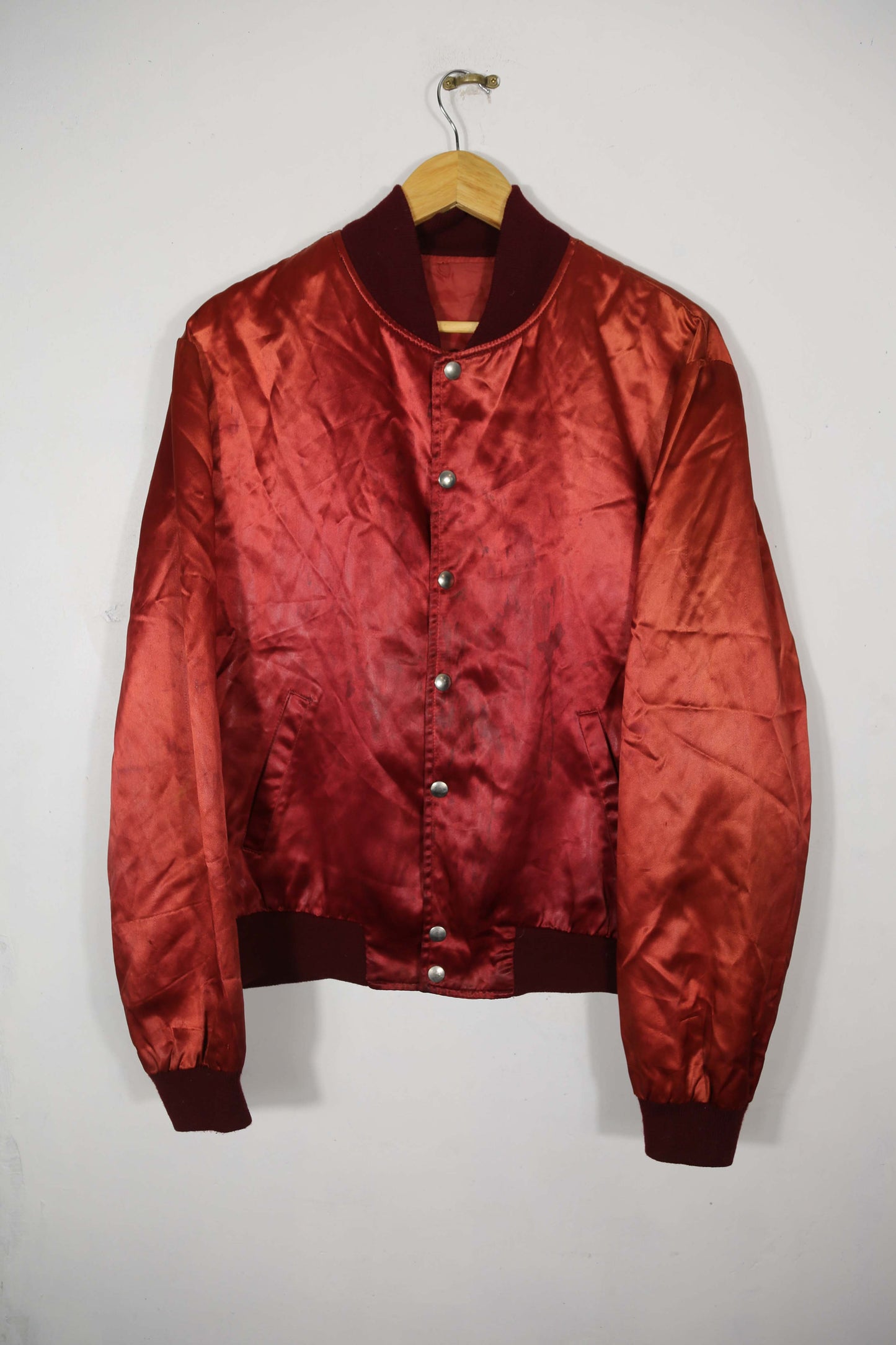 "The Best little Whorehouse in Texas" Red Satin Bomber - XL