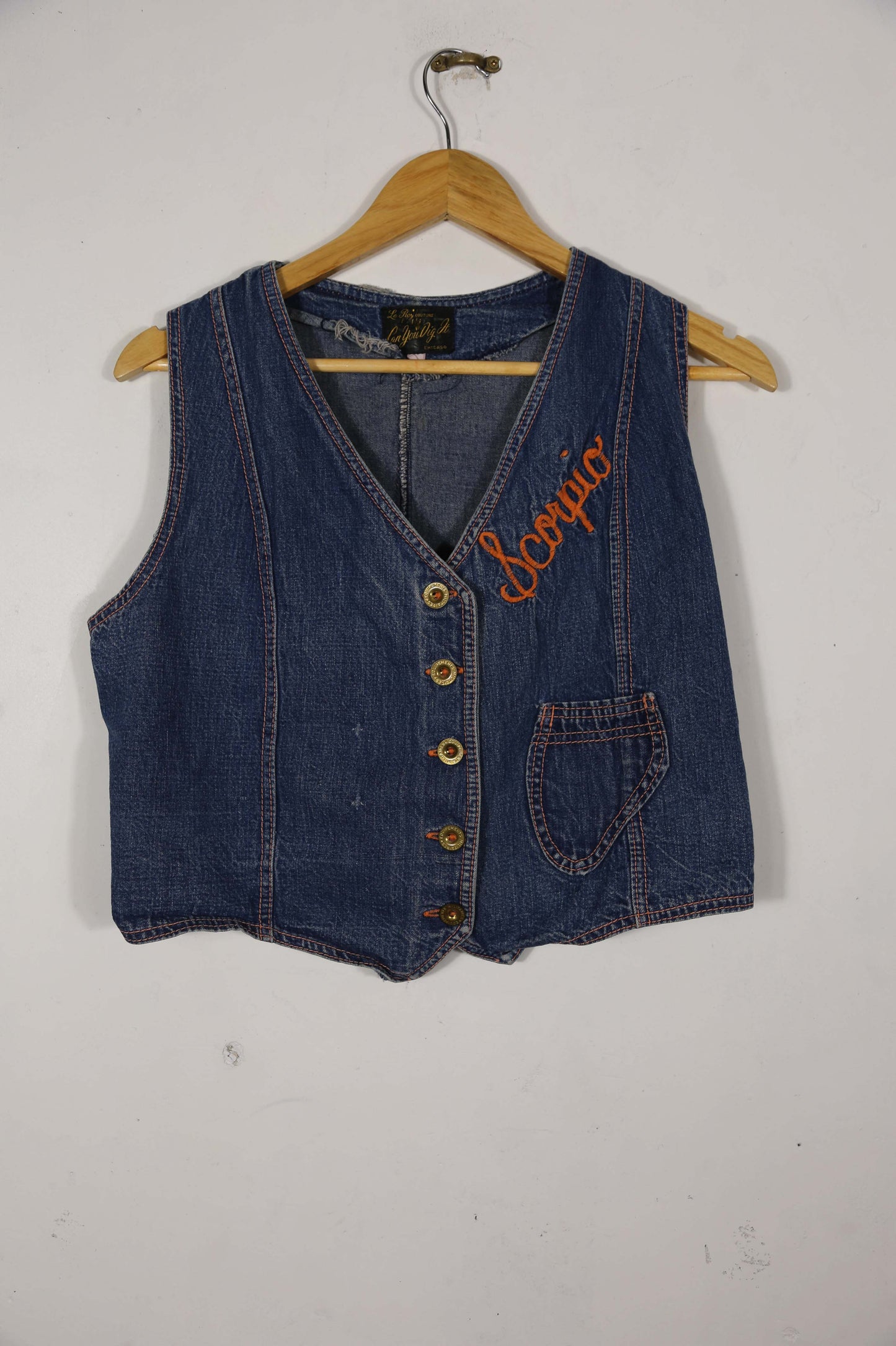 'Le Roy Couture' Scorpio Denim vest - S/M