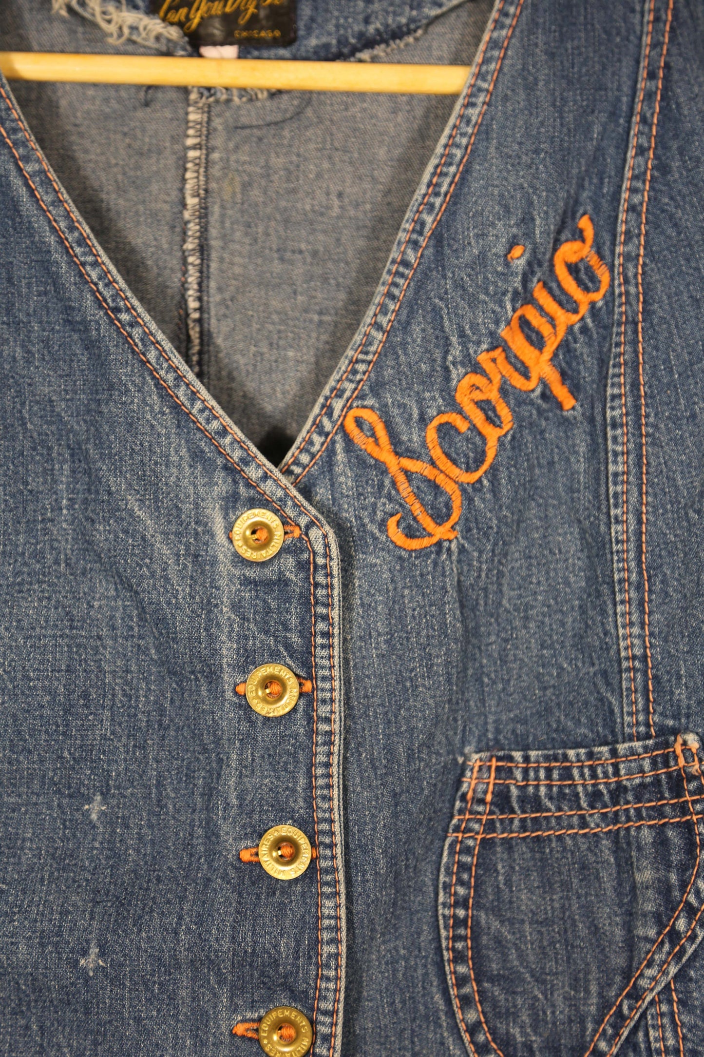 'Le Roy Couture' Scorpio Denim vest - S/M