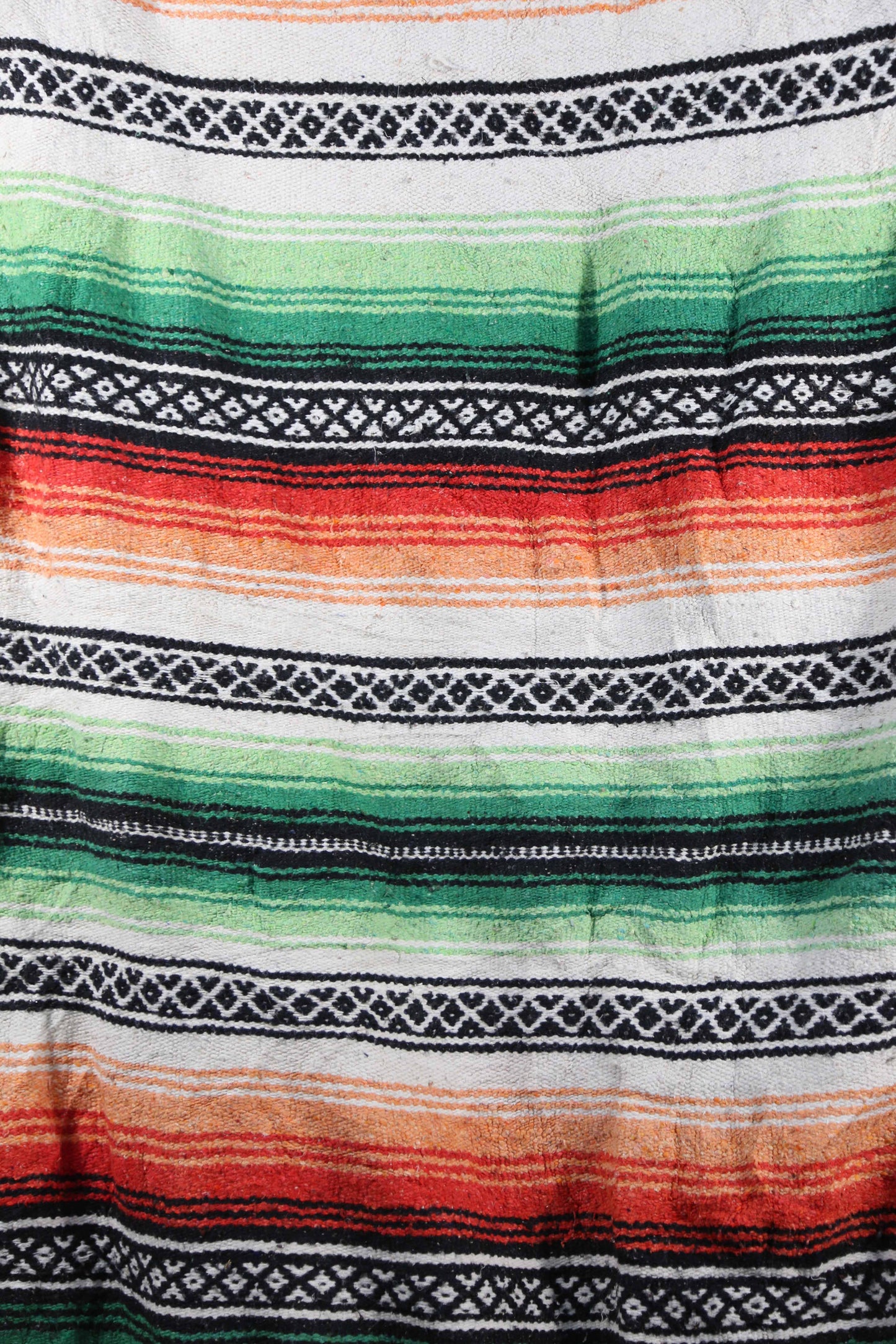 Large Green & Red Mexican Blanket