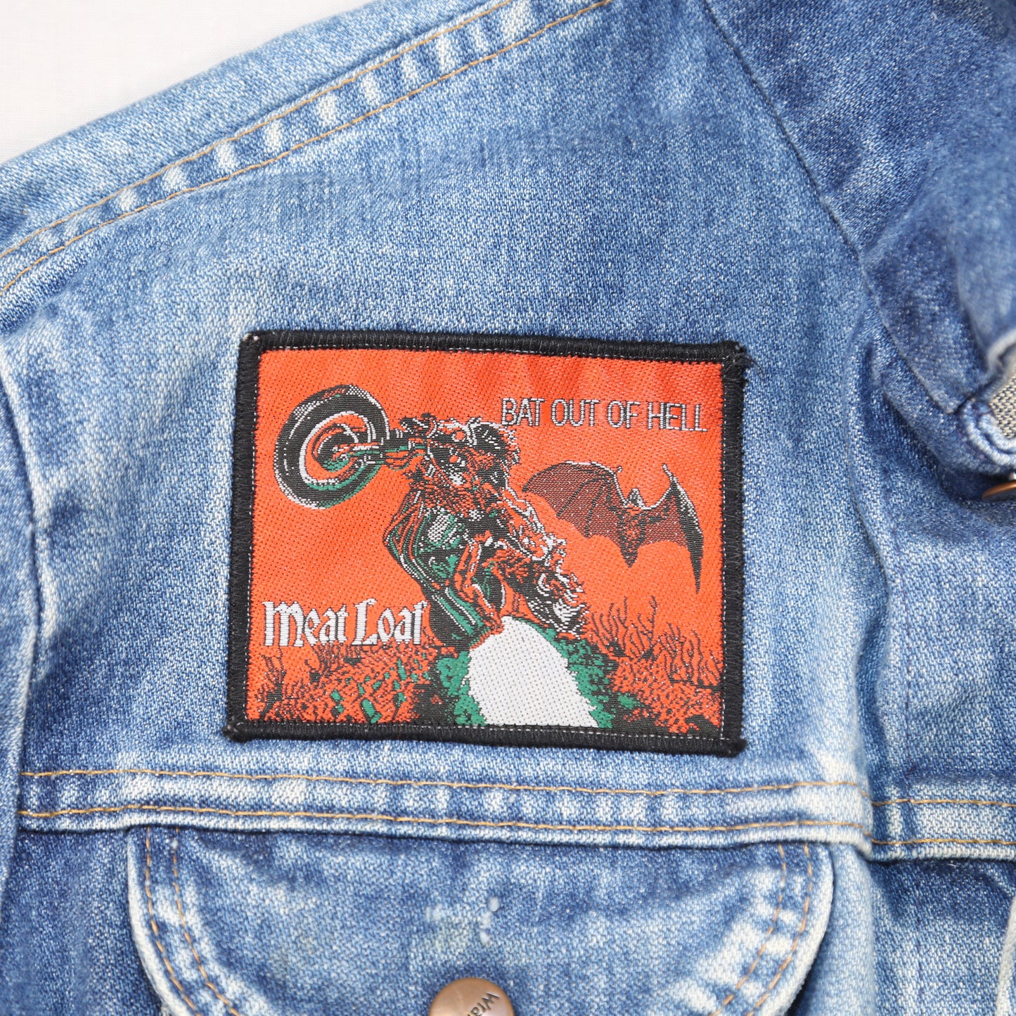 Wrangler "Little Shrimp" 1970's denim jacket with Patches/Embroidery - S