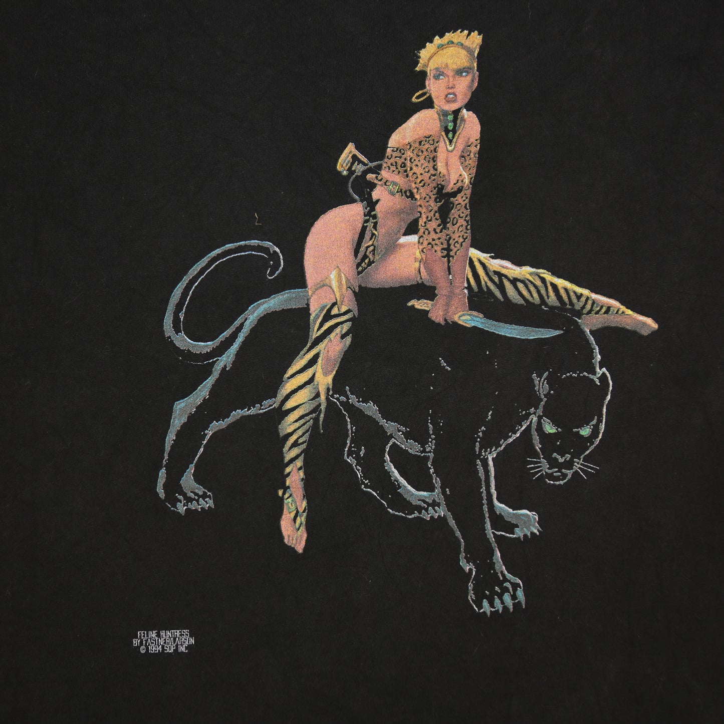 "1994 Feline Huntress" Black T-shirt - M