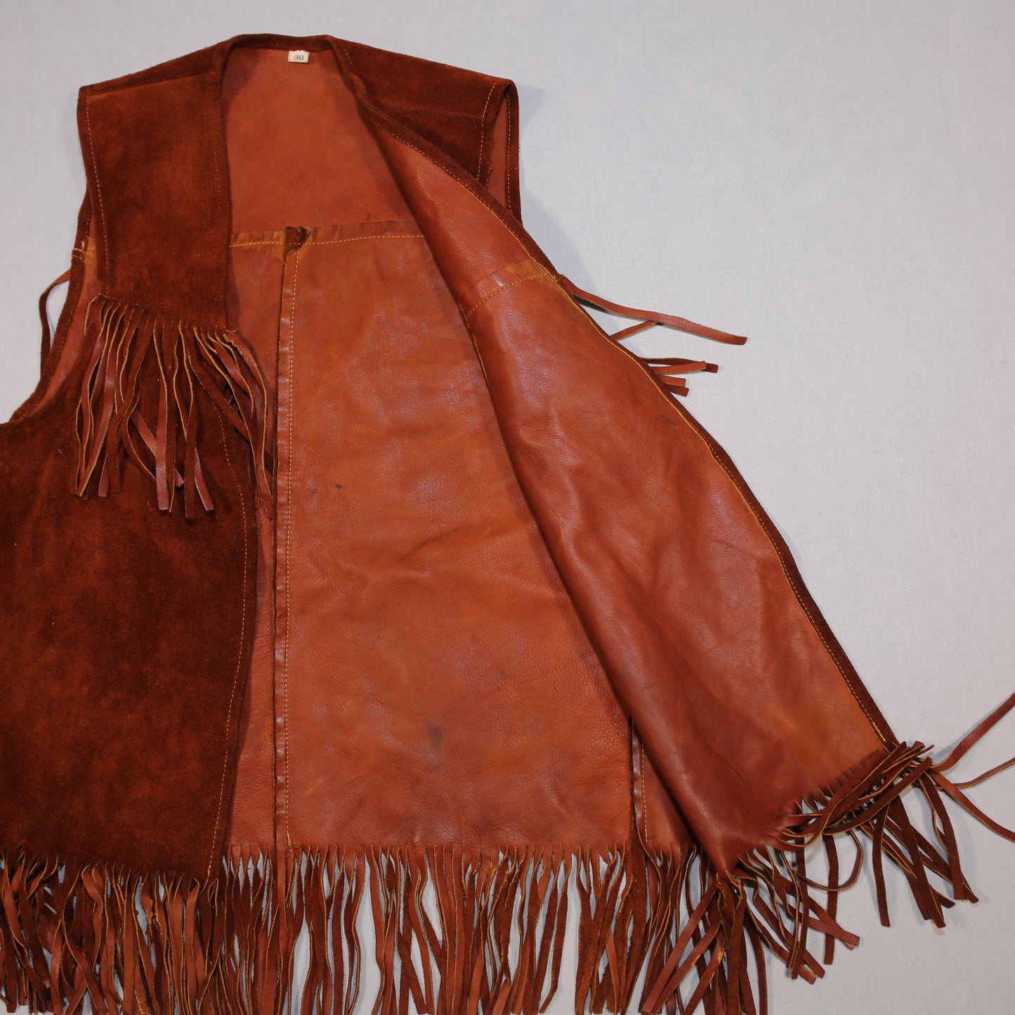 1970's Suede Tassel vest - S/M