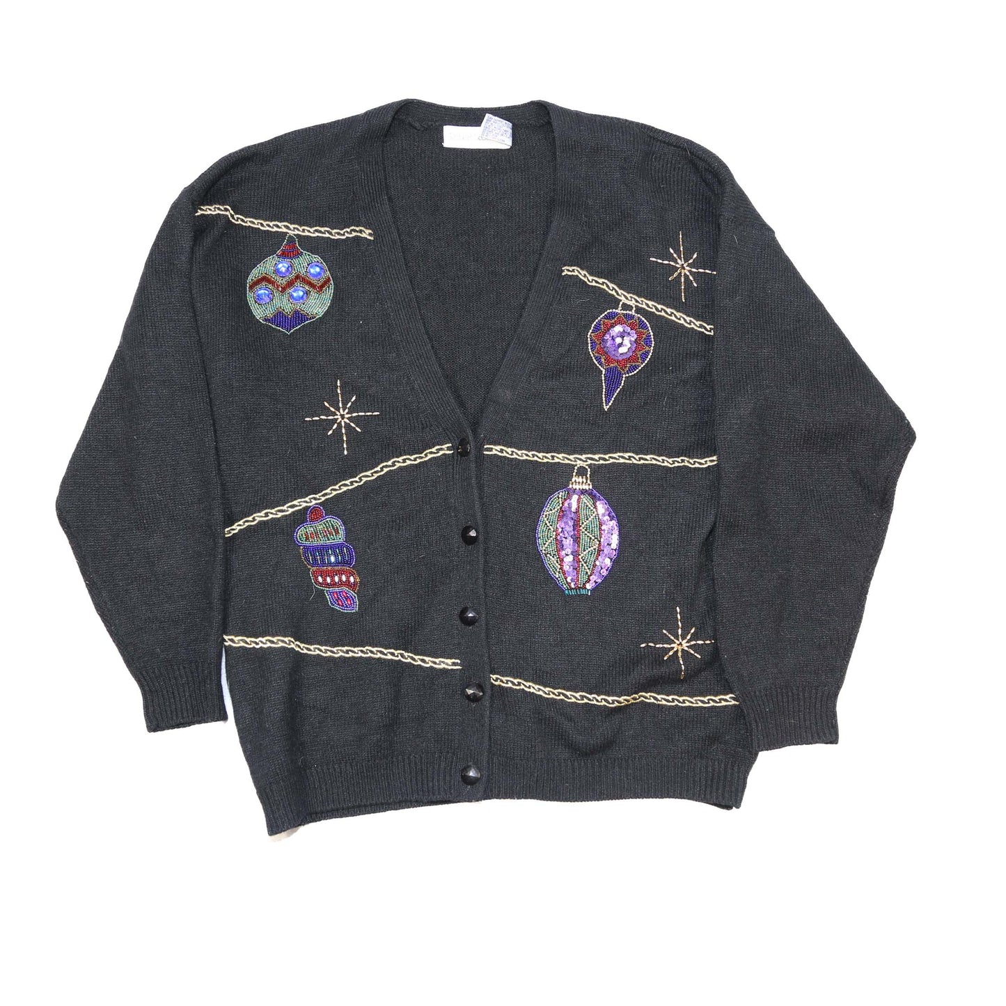 1980's Christmas Bauble Cardigan - M/L