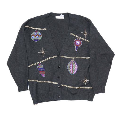 1980's Christmas Bauble Cardigan - M/L