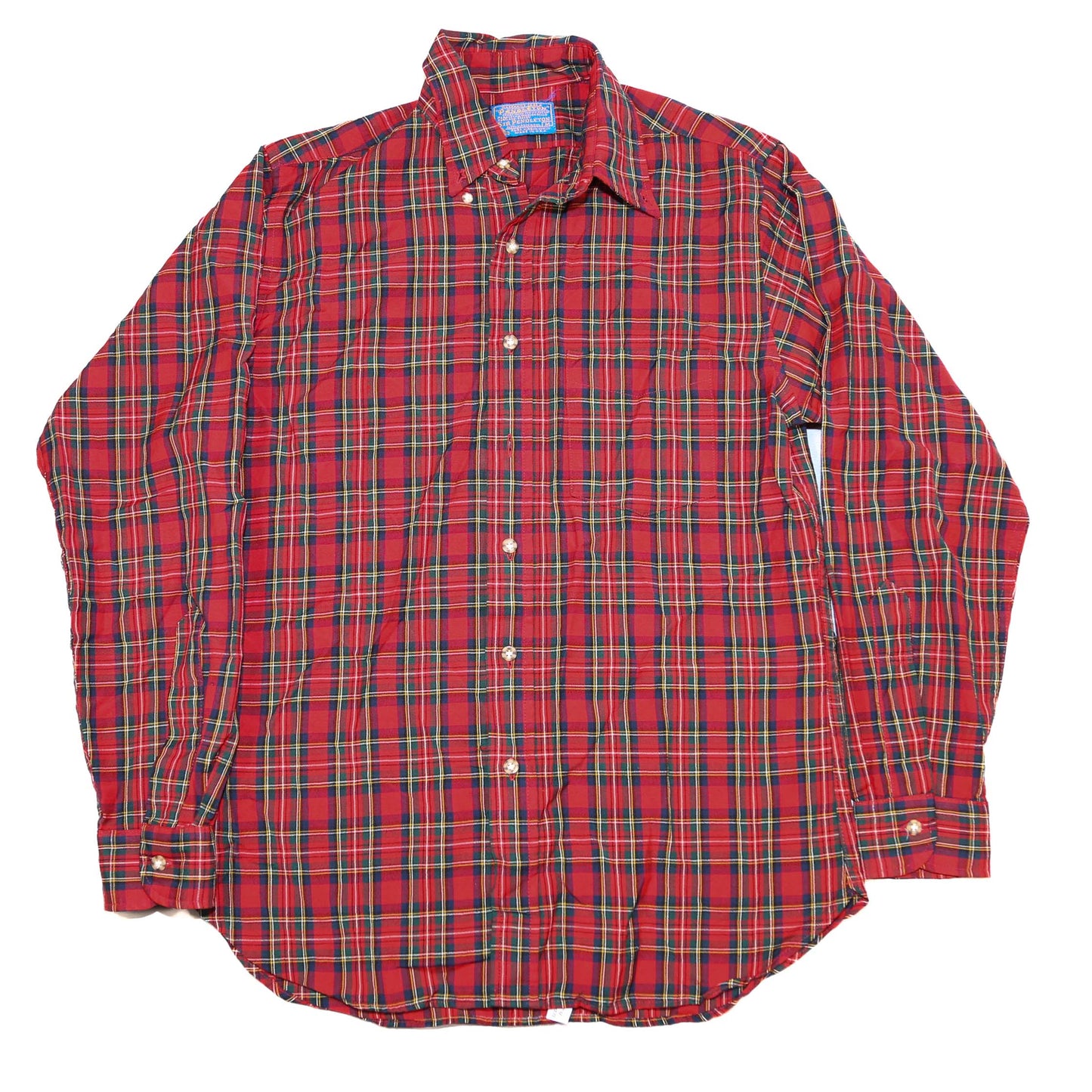 1970's Pendleton Red Tartan Wool Shirt - M