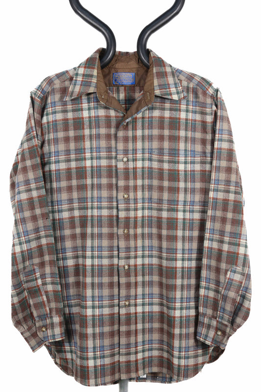 Made in USA Brown Plaid Pendleton Lodge shirt - M