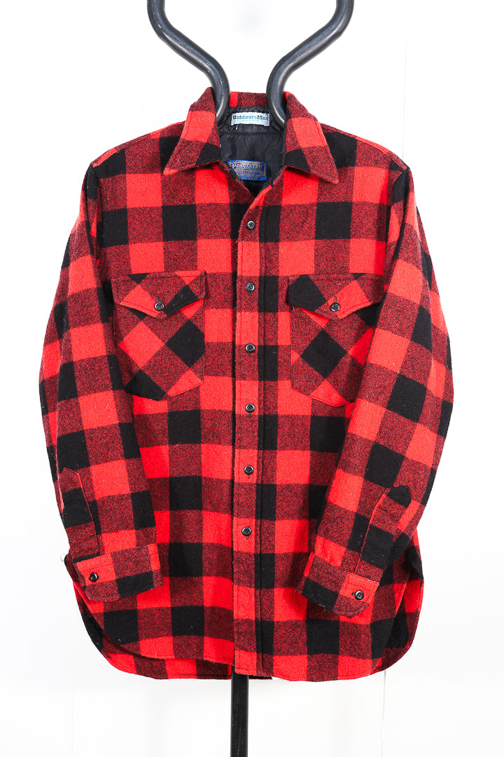 Made in USA Red Plaid Pendleton Outdoorsman shirt - M