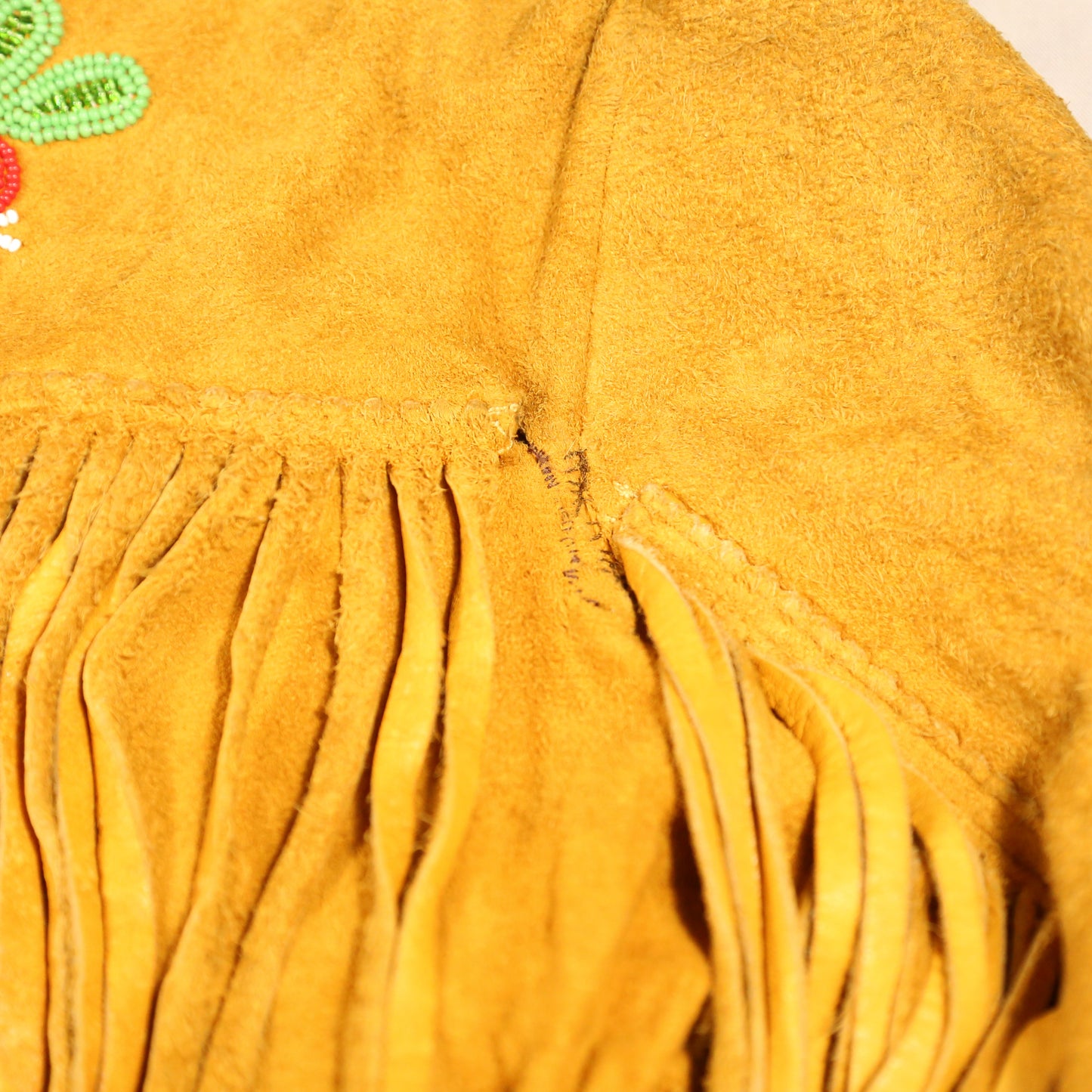 1950's Buckskin Fringe jacket with Chippewa Beadwork - M