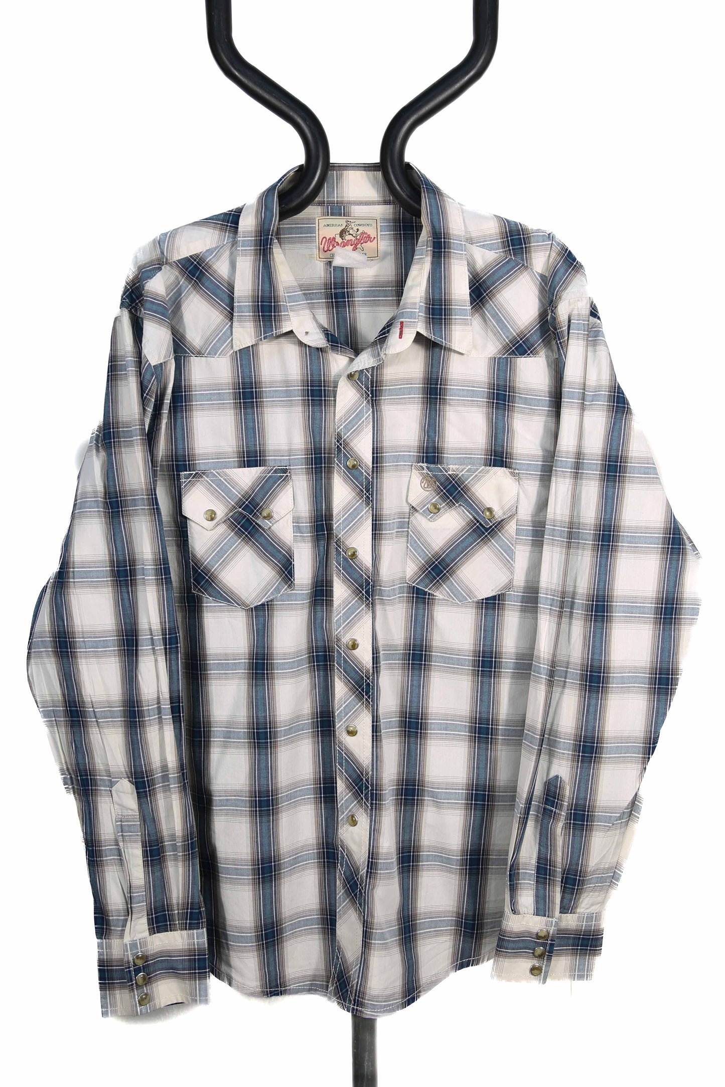 Wrangler White Plaid Western Shirt - XXL