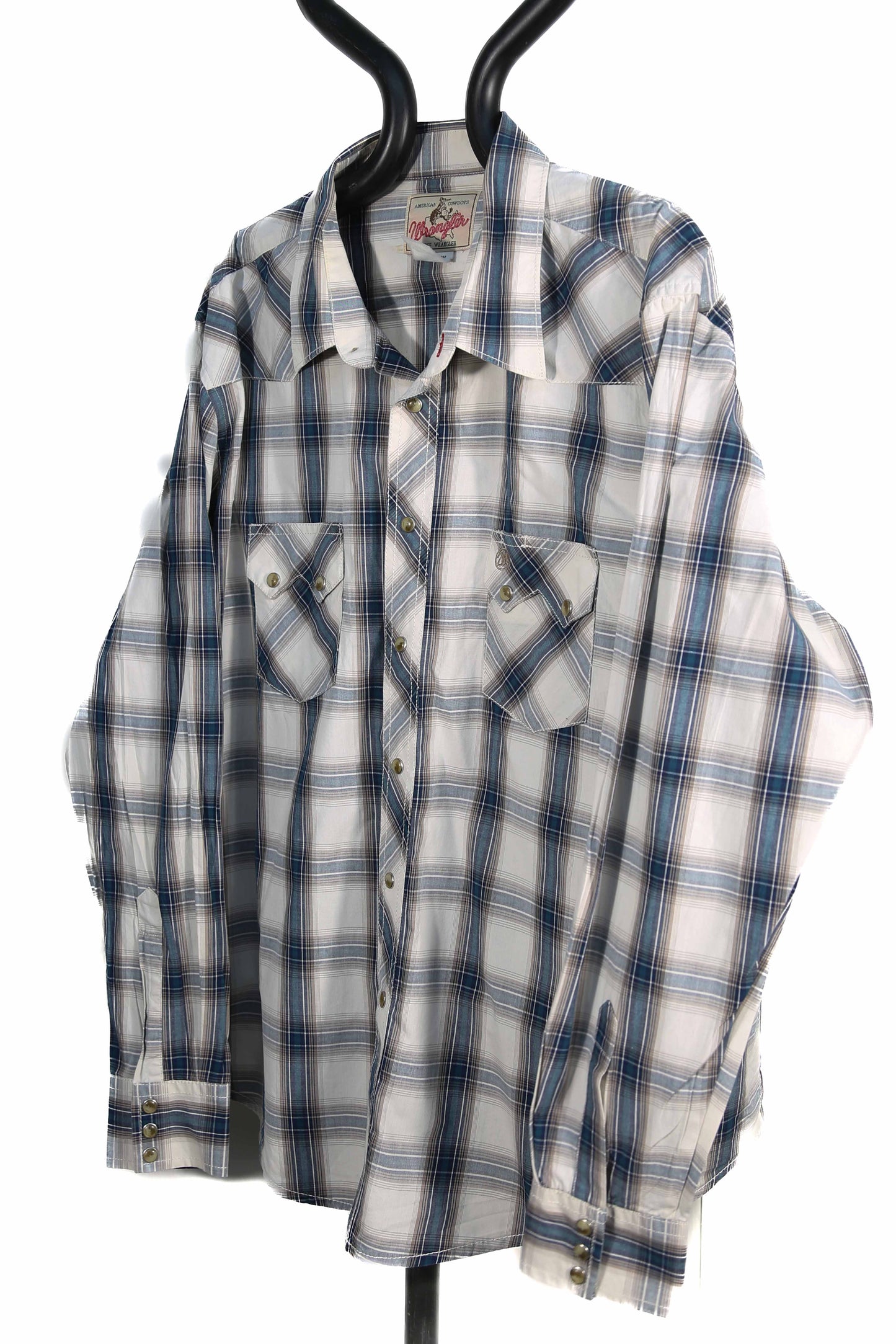 Wrangler White Plaid Western Shirt - XXL