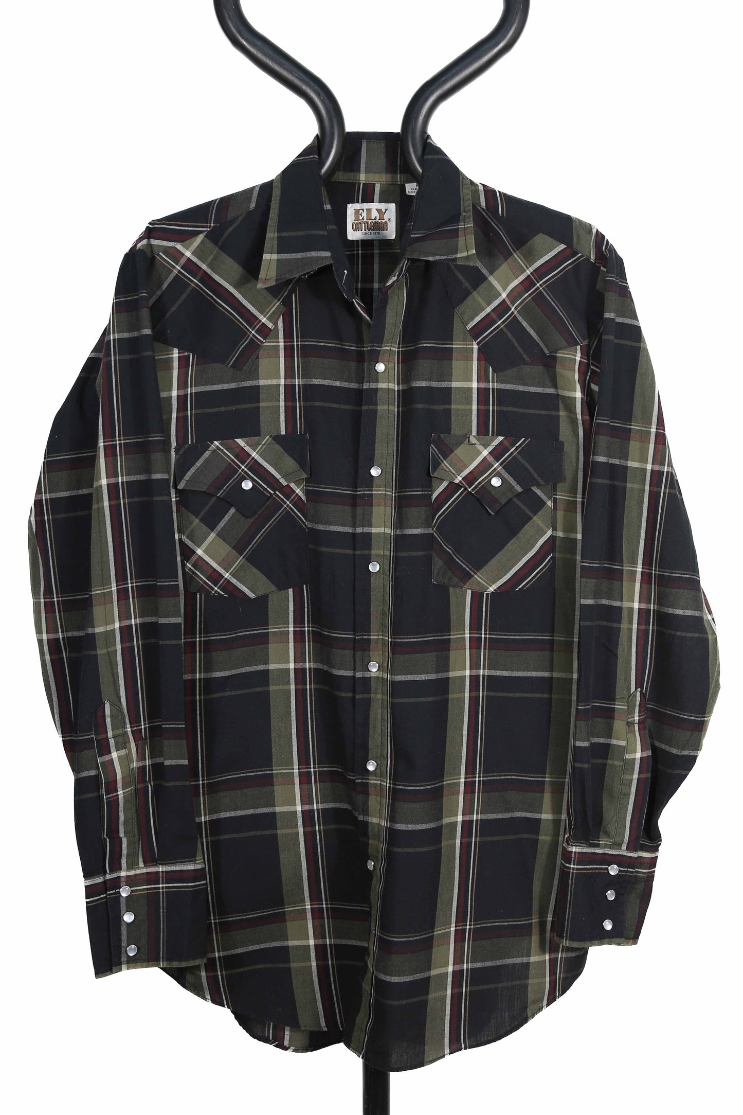 Black and green Plaid Ely Cattleman Western Shirt - M