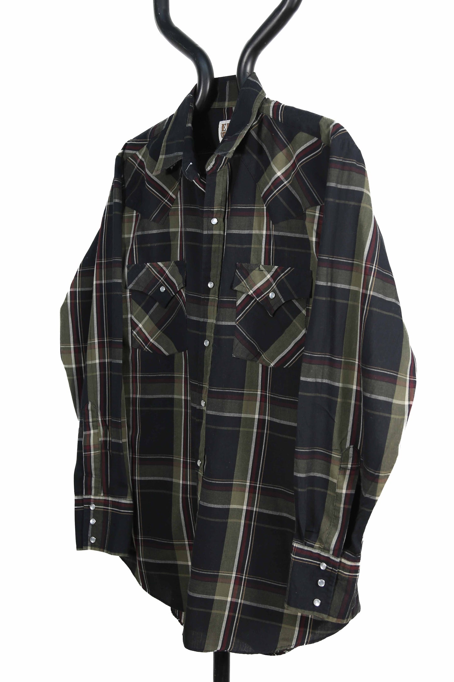 Black and green Plaid Ely Cattleman Western Shirt - M