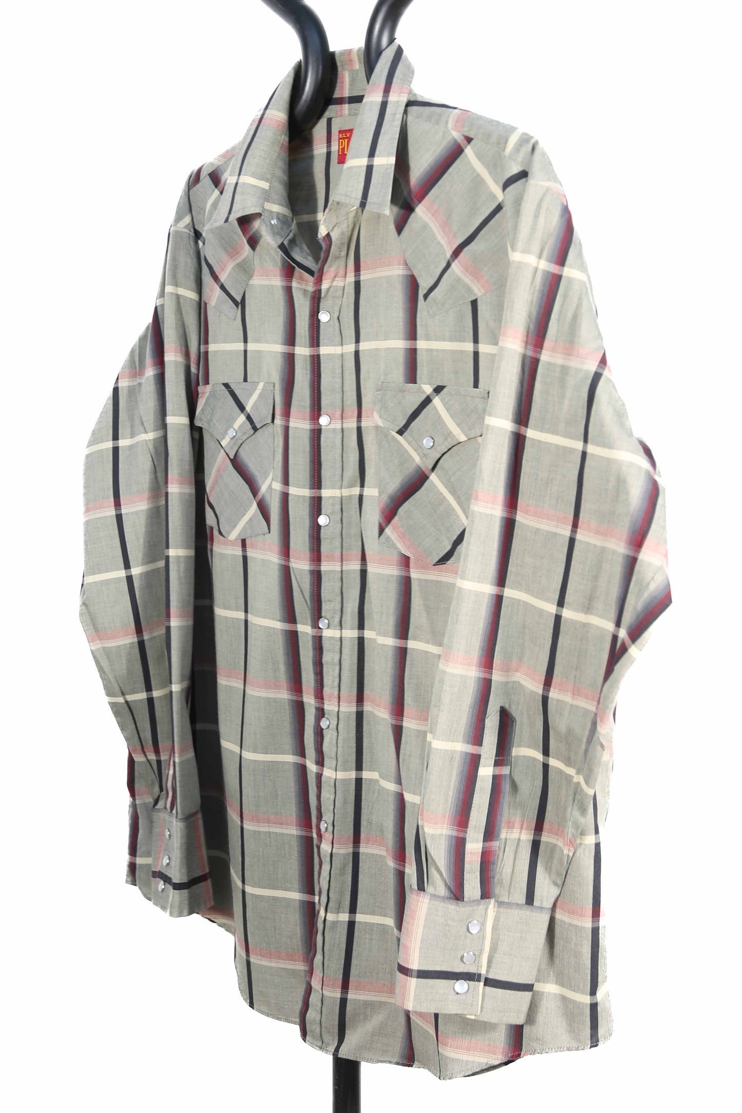 Grey Plaid Ely Plains Western Shirt - L/XL