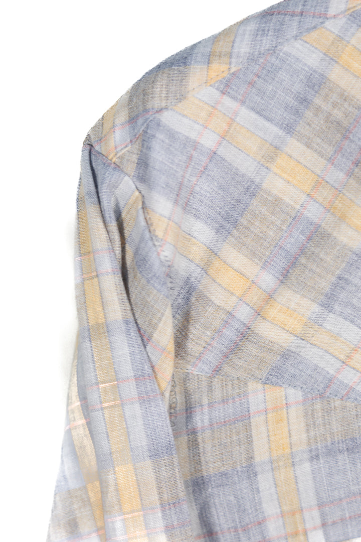 Made in USA Grey Plaid Miller Western Shirt - M