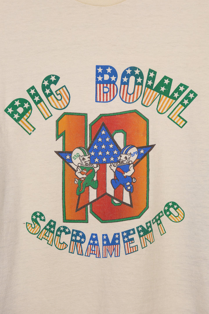 1985 Pig Bowl Sacramento T-shirt - L/XL