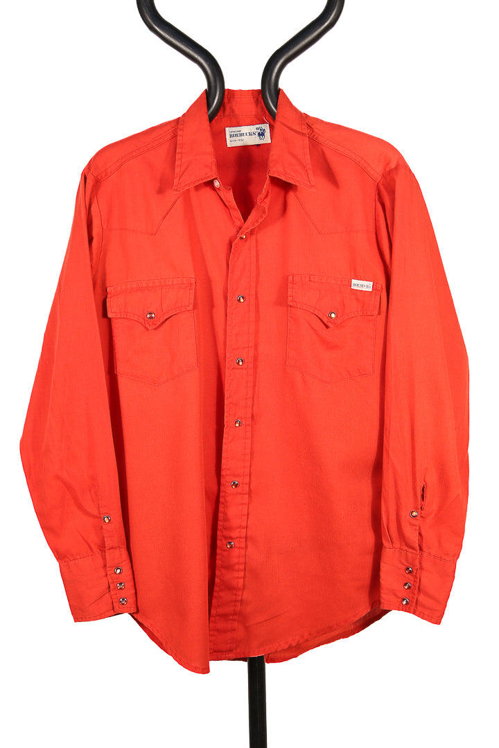 1970s Red Genuine Roebucks Western Shirt - M/L