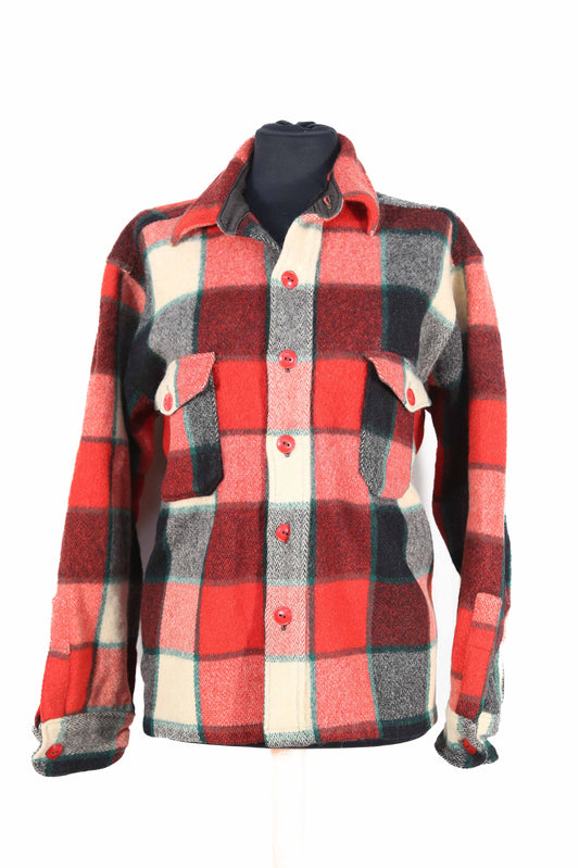 Made in USA Ladies 60's Woolrich Red Plaid Jacket - L