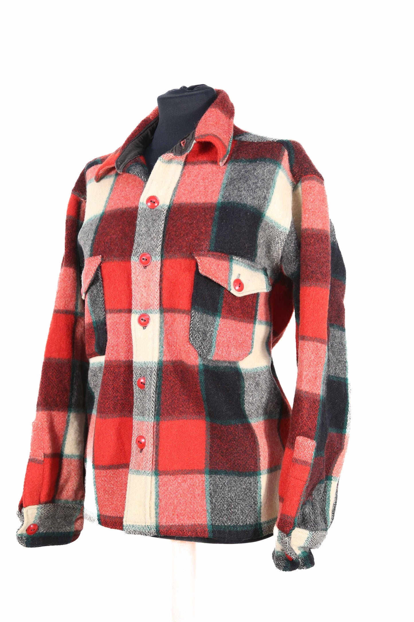 Made in USA Ladies 60's Woolrich Red Plaid Jacket - L