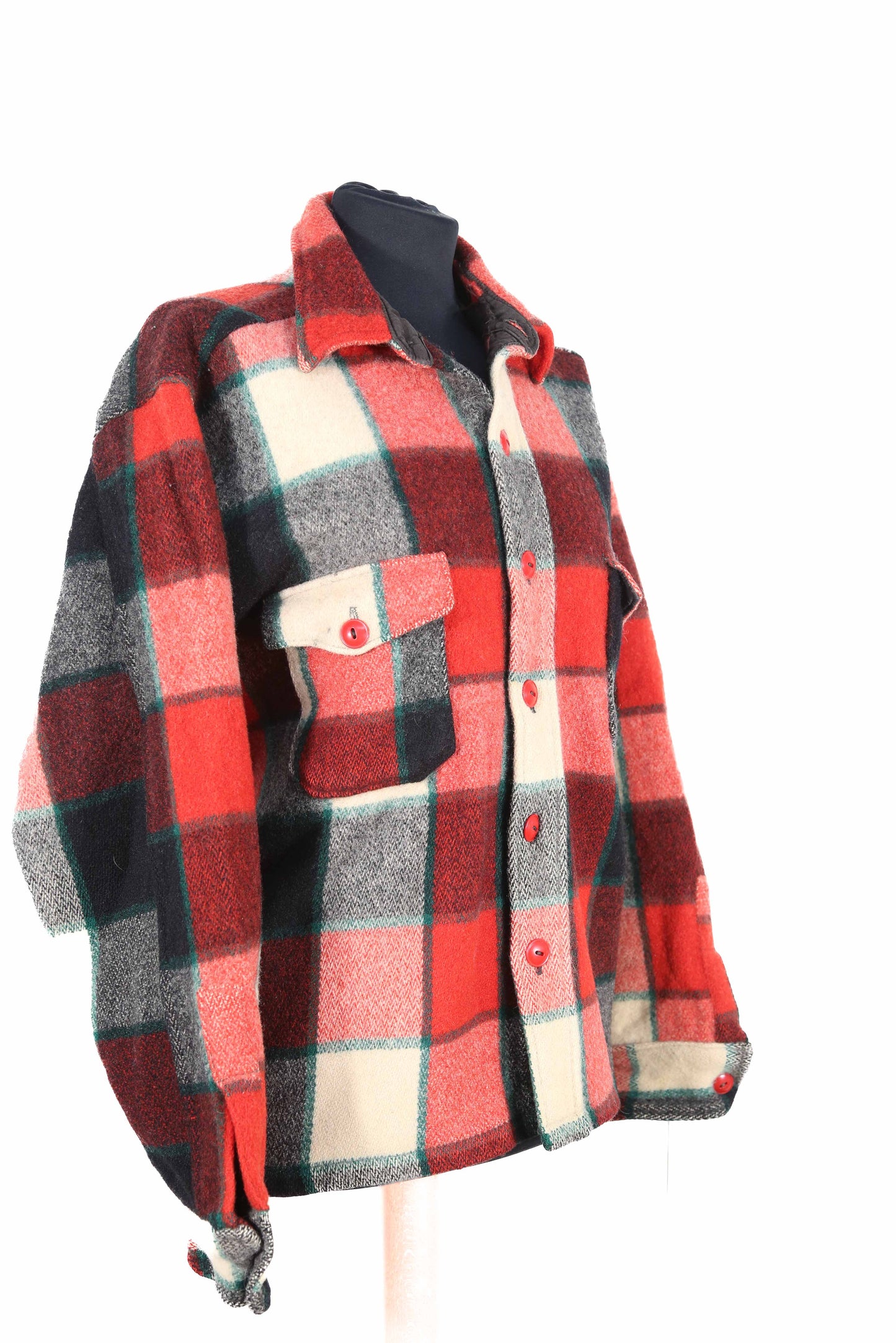 Made in USA Ladies 60's Woolrich Red Plaid Jacket - L