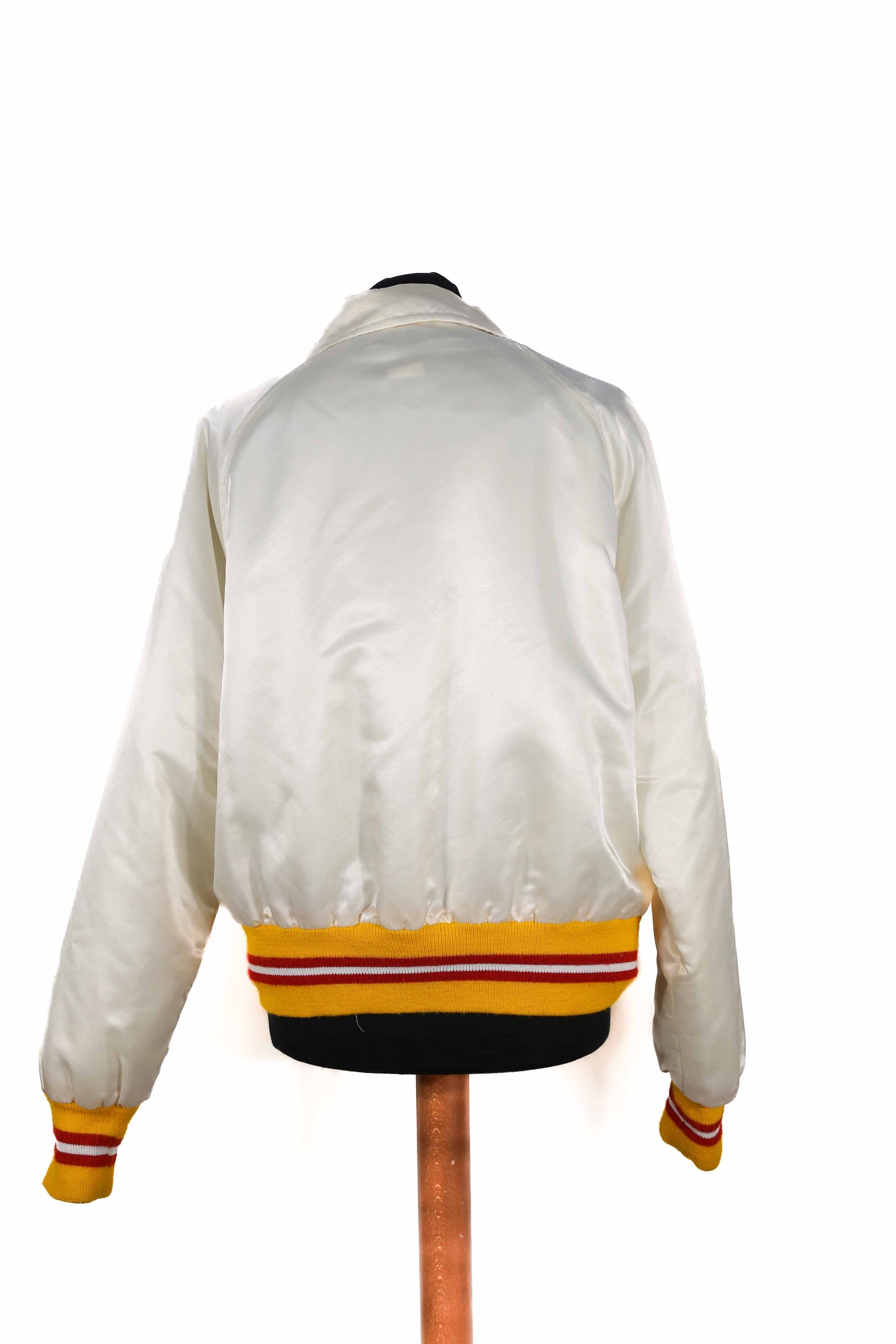 Ladies "Dianne" Figure Skating White Nylon Varsity Bomber - M