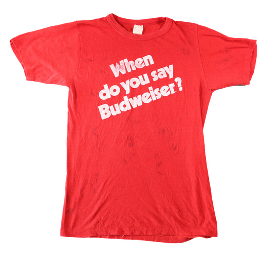 1970's "When do you say Budweiser?" T-shirt - XS