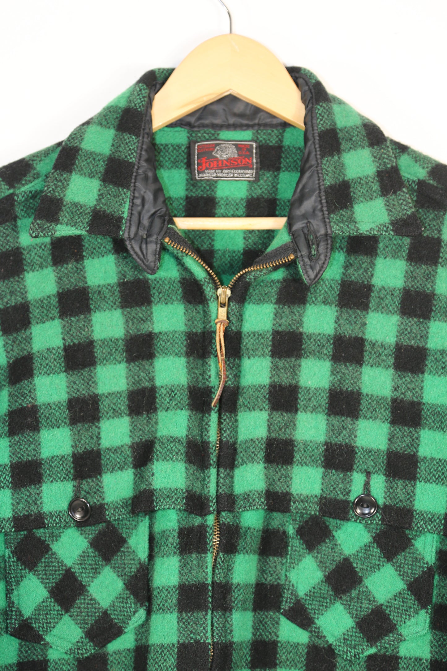 1960s Johnson Woollen Mill Buffalo Check Hunting Jacket - M