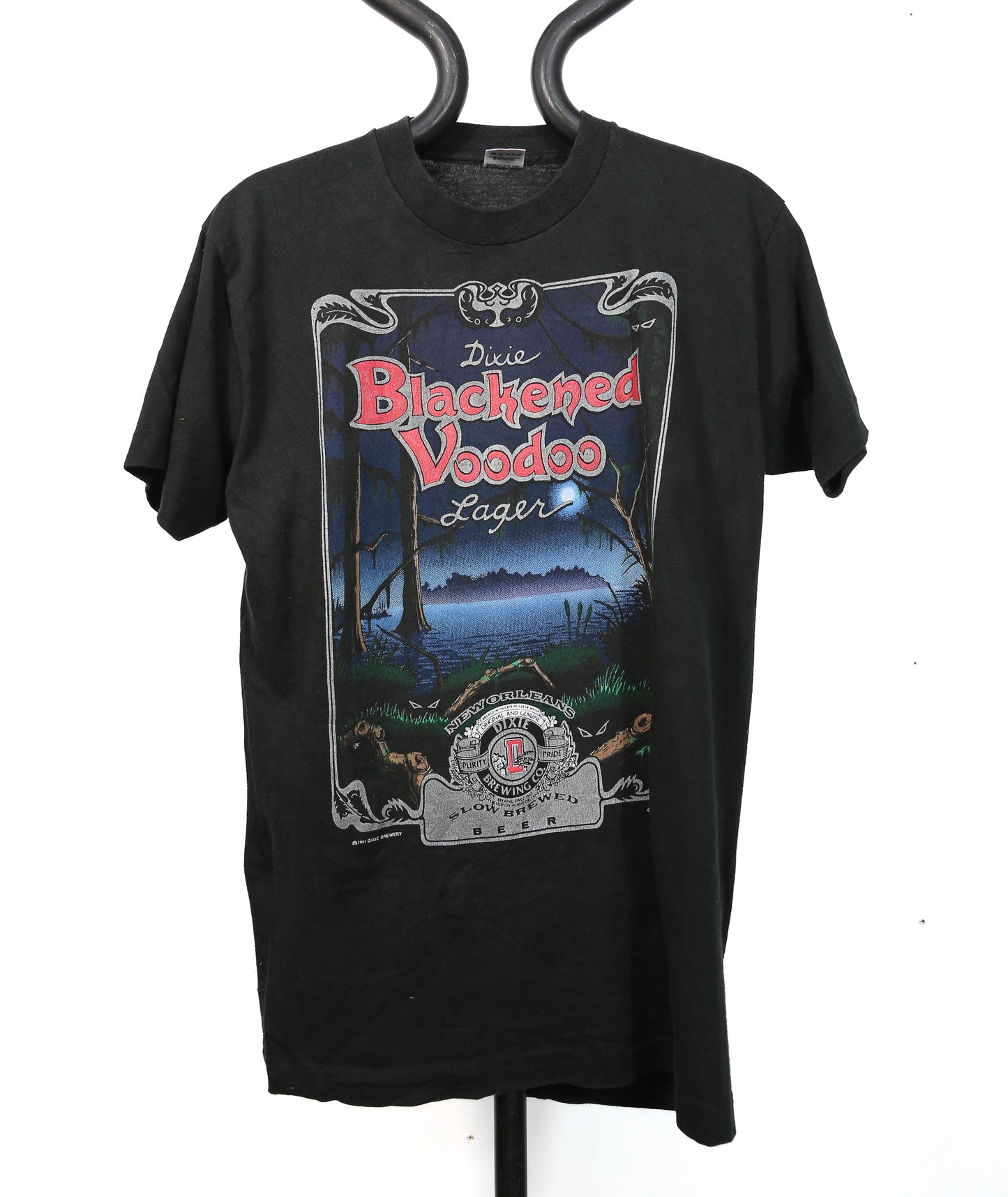 1991 Dixie Blackened Voodoo Lager Single- Stitch T-Shirt - S/M