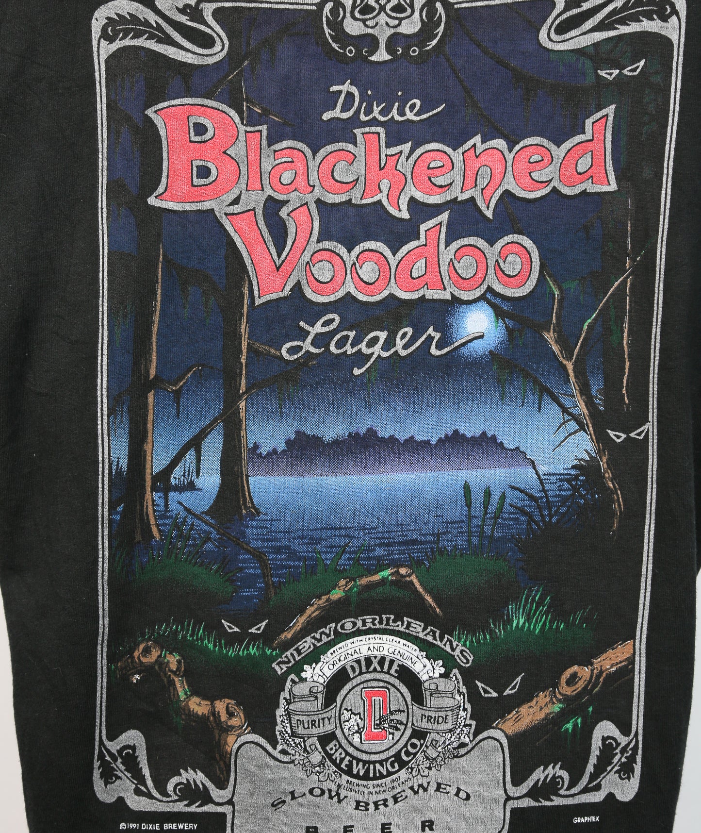 1991 Dixie Blackened Voodoo Lager Single- Stitch T-Shirt - S/M