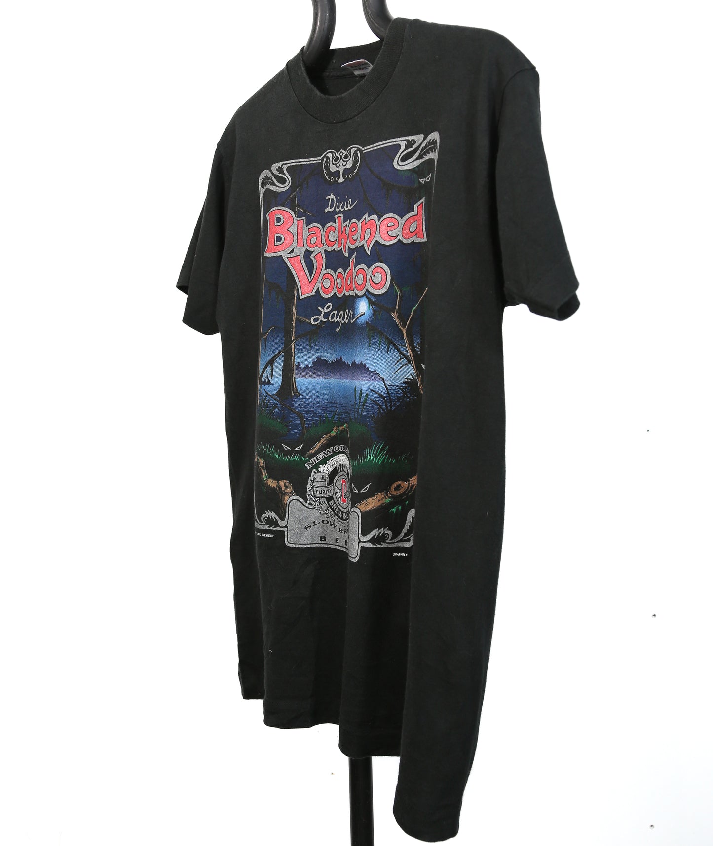 1991 Dixie Blackened Voodoo Lager Single- Stitch T-Shirt - S/M