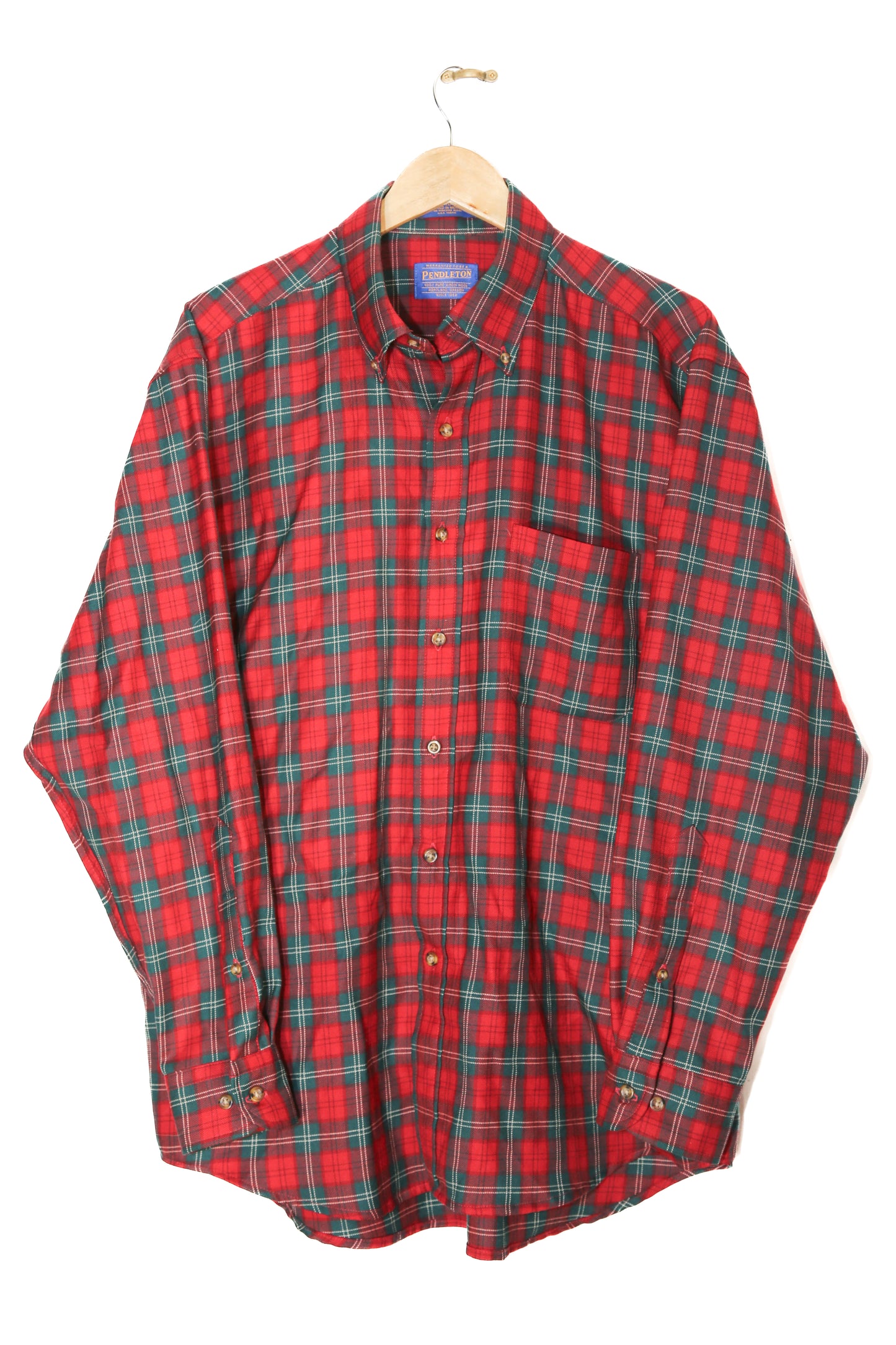 Red and Green check Pendleton Shirt - XL