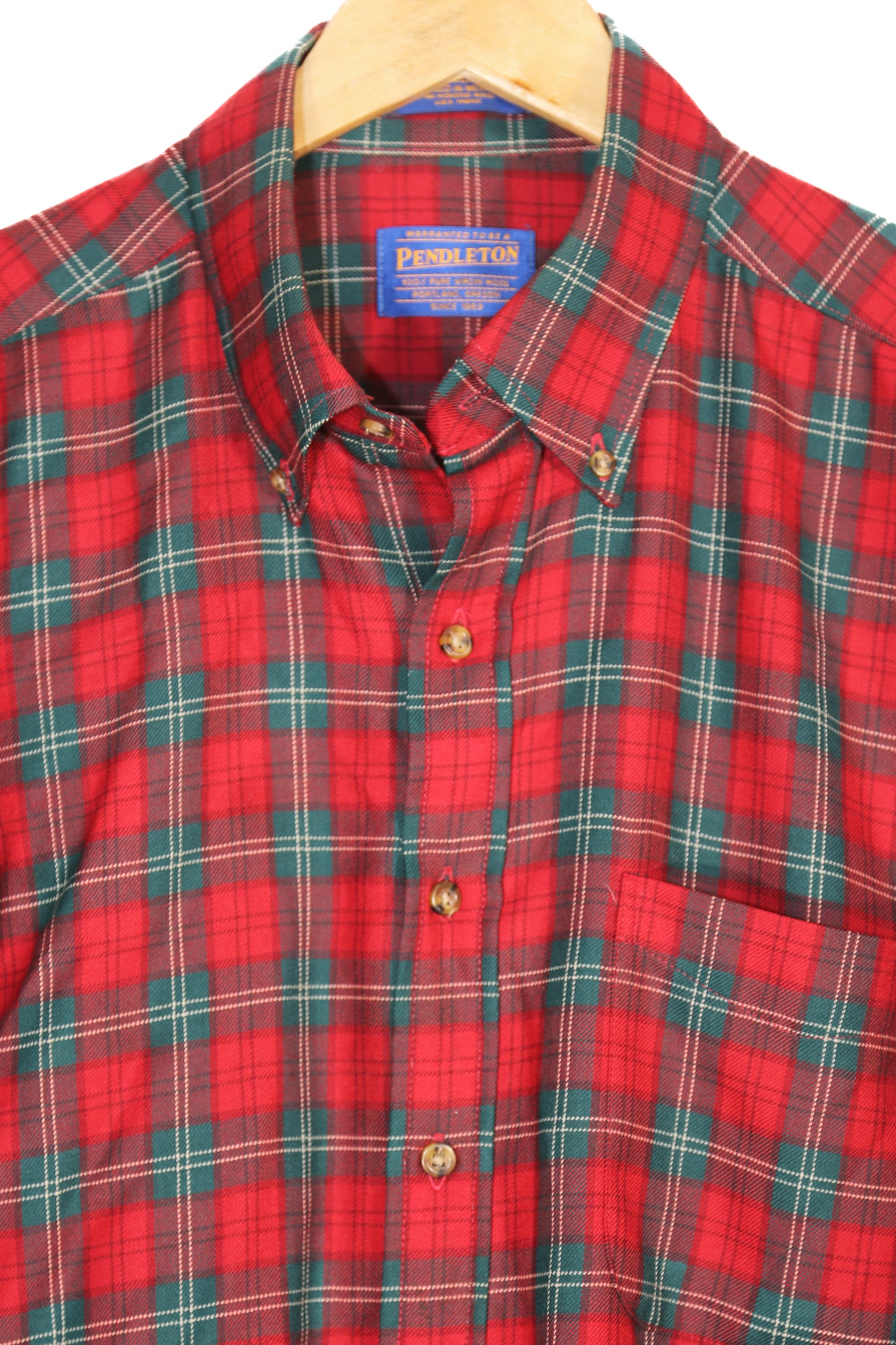 Red and Green check Pendleton Shirt - XL