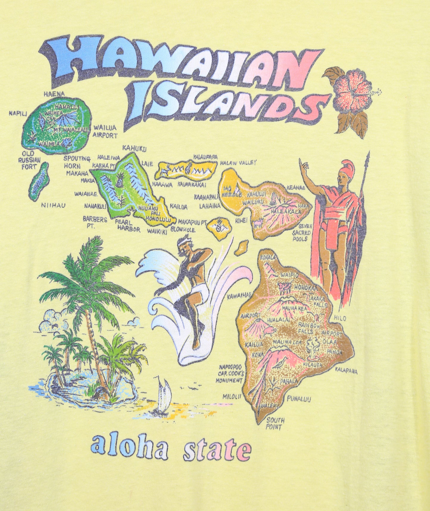 Vintage Hawaiian Islands Souvenir Single-Stitch T-Shirt - S