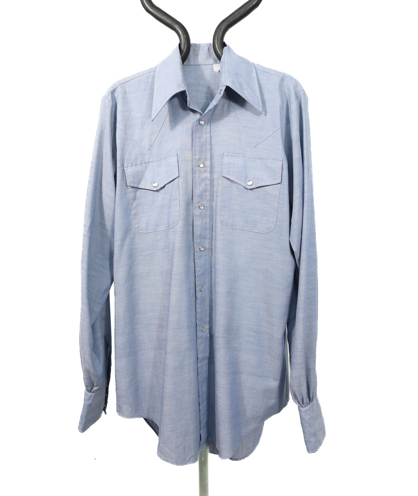 1970s Light Blue Western Shirt - L/XL