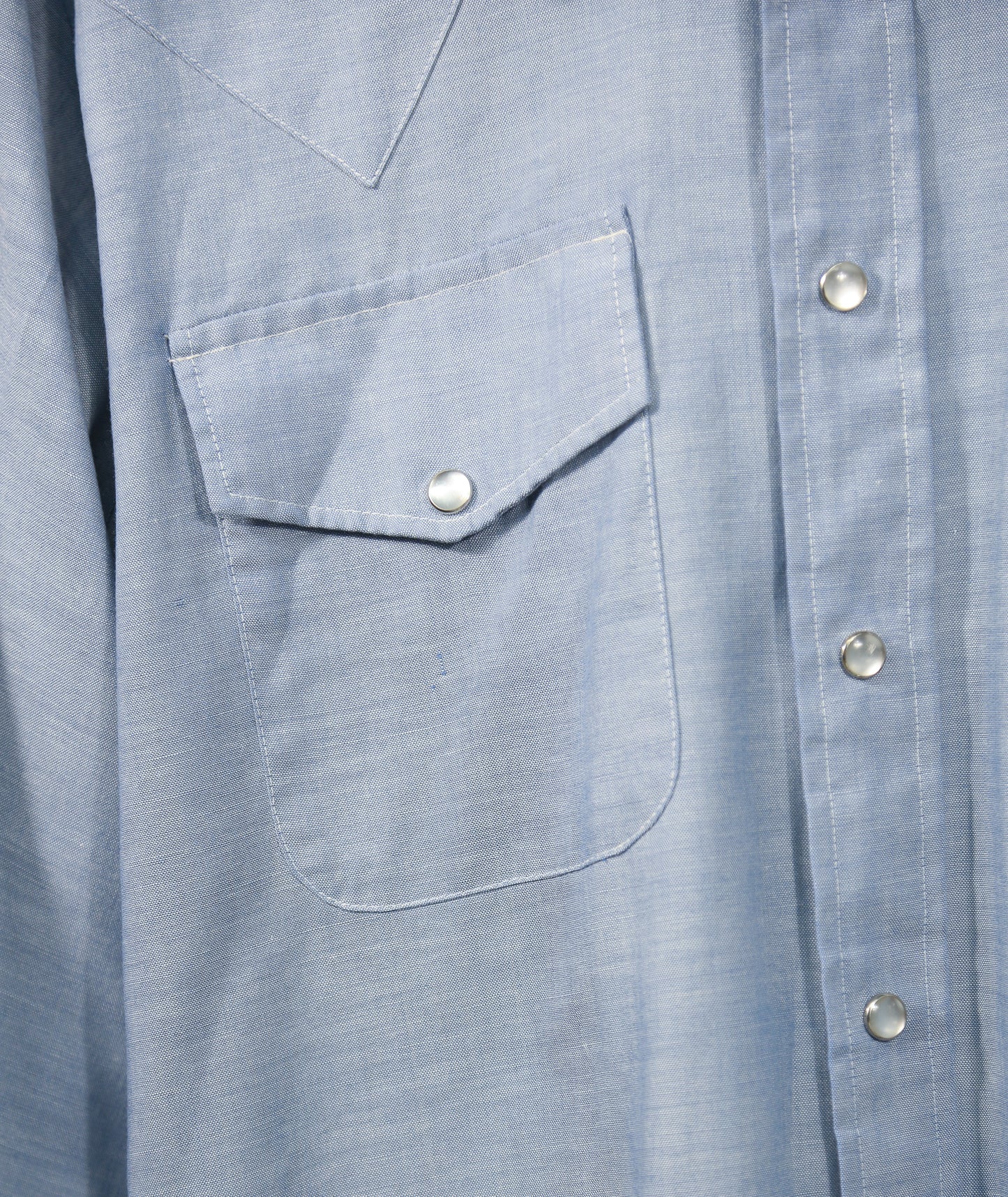 1970s Light Blue Western Shirt - L/XL