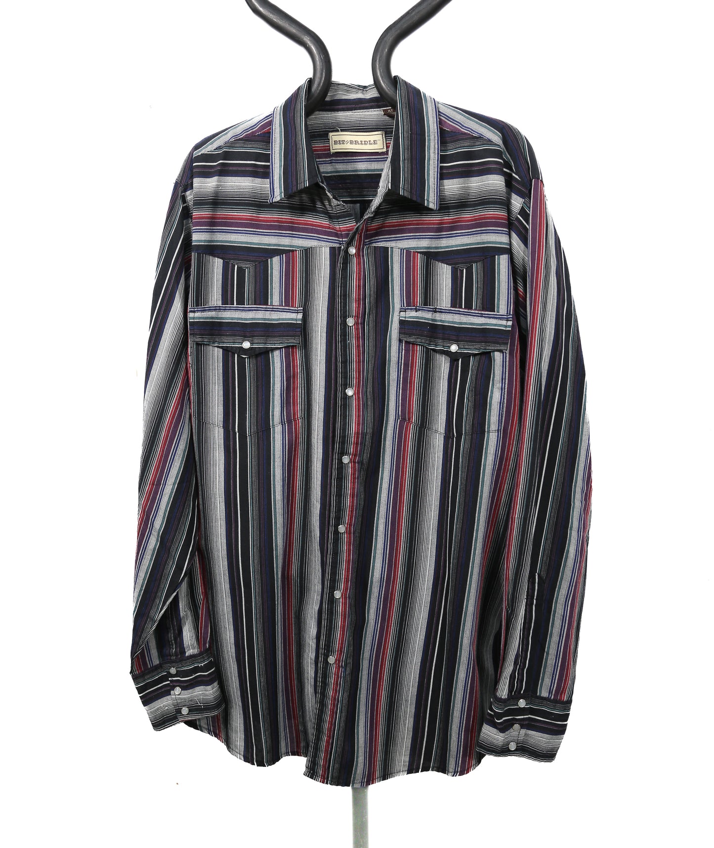 Striped Bit and Bridle Western Wear Cowboy Shirt - XL