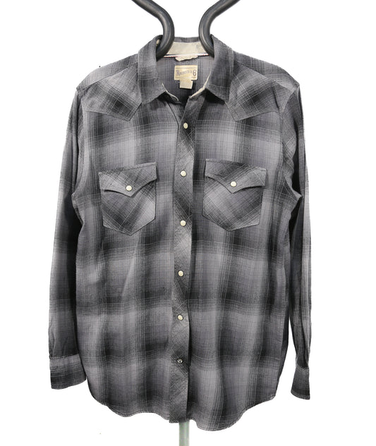 Black/grey Sears Roebuck & co flannel shirt - M