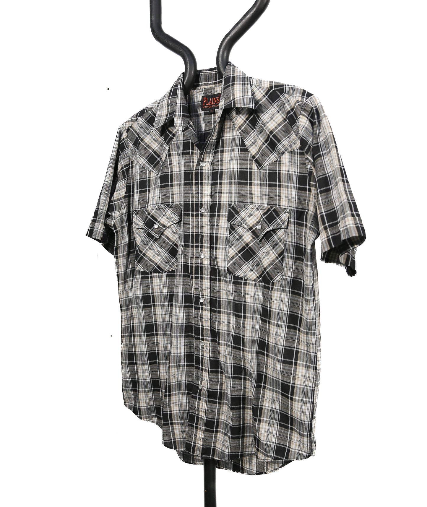 Plaid Plains Short Sleeve Western Wear Cowboy Shirt - S