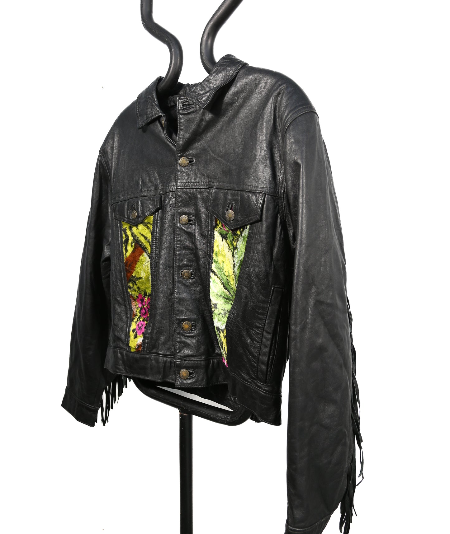 Tapestry Panel Fringed Jacket - M