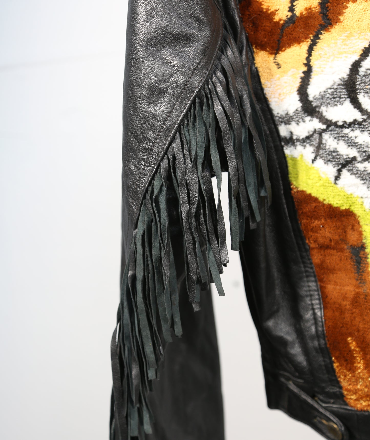 Tapestry Panel Fringed Jacket - M