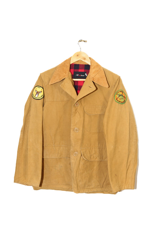 1970's Red Head Canvas Hunting Jacket with Patches - M