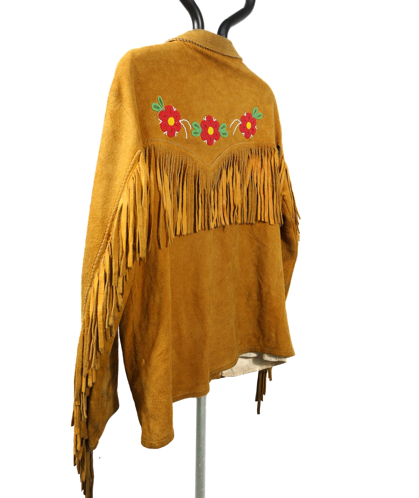 1950/60s Chippewa Ojibwe Beaded Fringed Suede Jacket - M