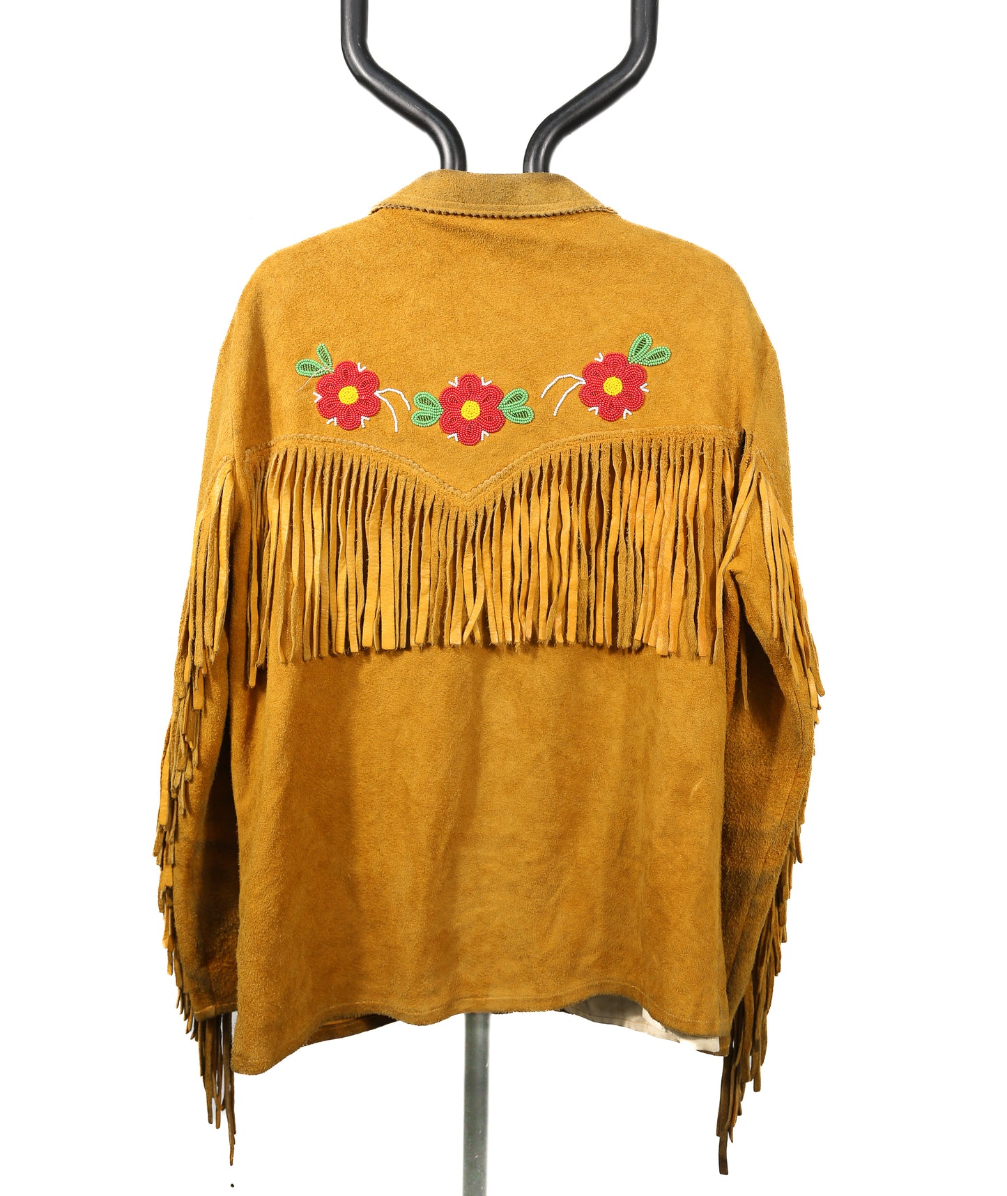 1950/60s Chippewa Ojibwe Beaded Fringed Suede Jacket - M